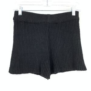 Unbranded Ribbed Knit Shorts Womens Size Small Pull On Waist Black